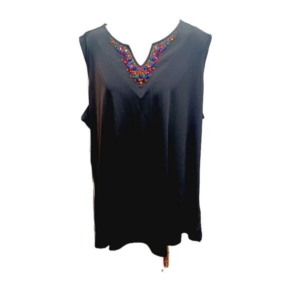 Susan Graver Black Women's Embellished Jacket And Shell 2-pc  Set Size 2X - Picture 11 of 13